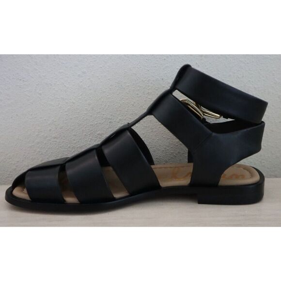 Free People x Sam Edelman Womens Sz 6M Black Leather Dawn Fisherman Sandals - Picture 9 of 13